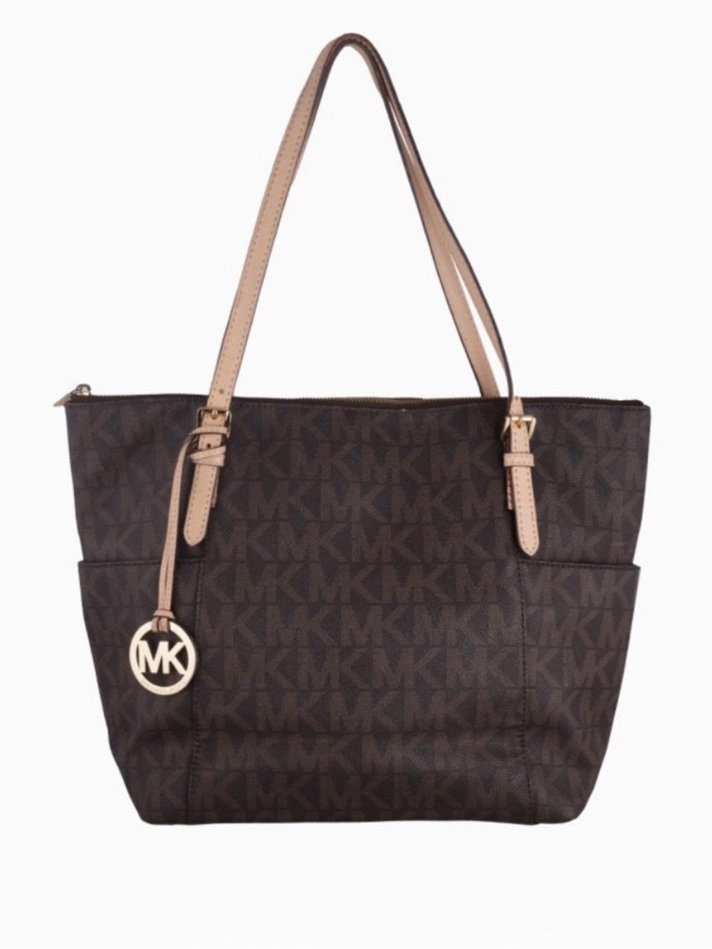 MICHAEL Michael Kors Brown Tote with Structured Shape and Textured Material